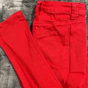Blue Asphalt Skinny Pants Women 11 Red S901 Mid Rise Stretch Cotton Twill